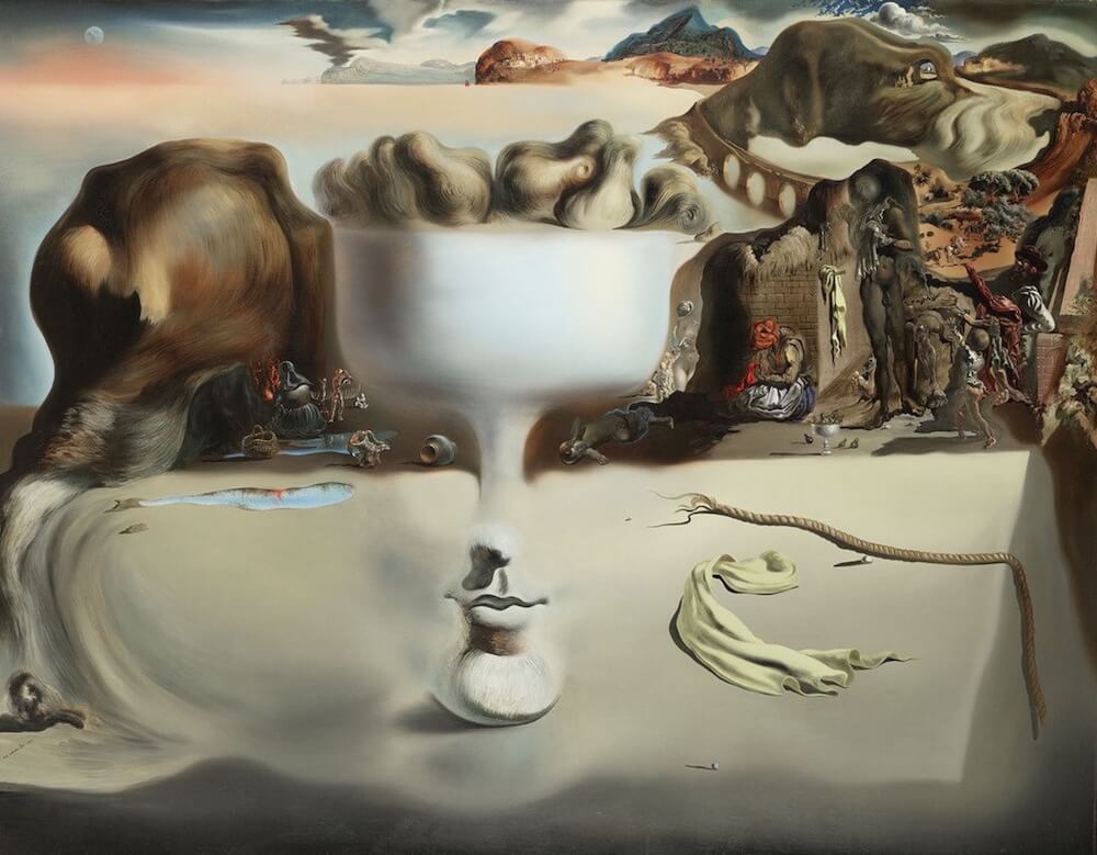 Apparition of Face and Fruit Dish on a Beach, 1938 by Salvador Dali