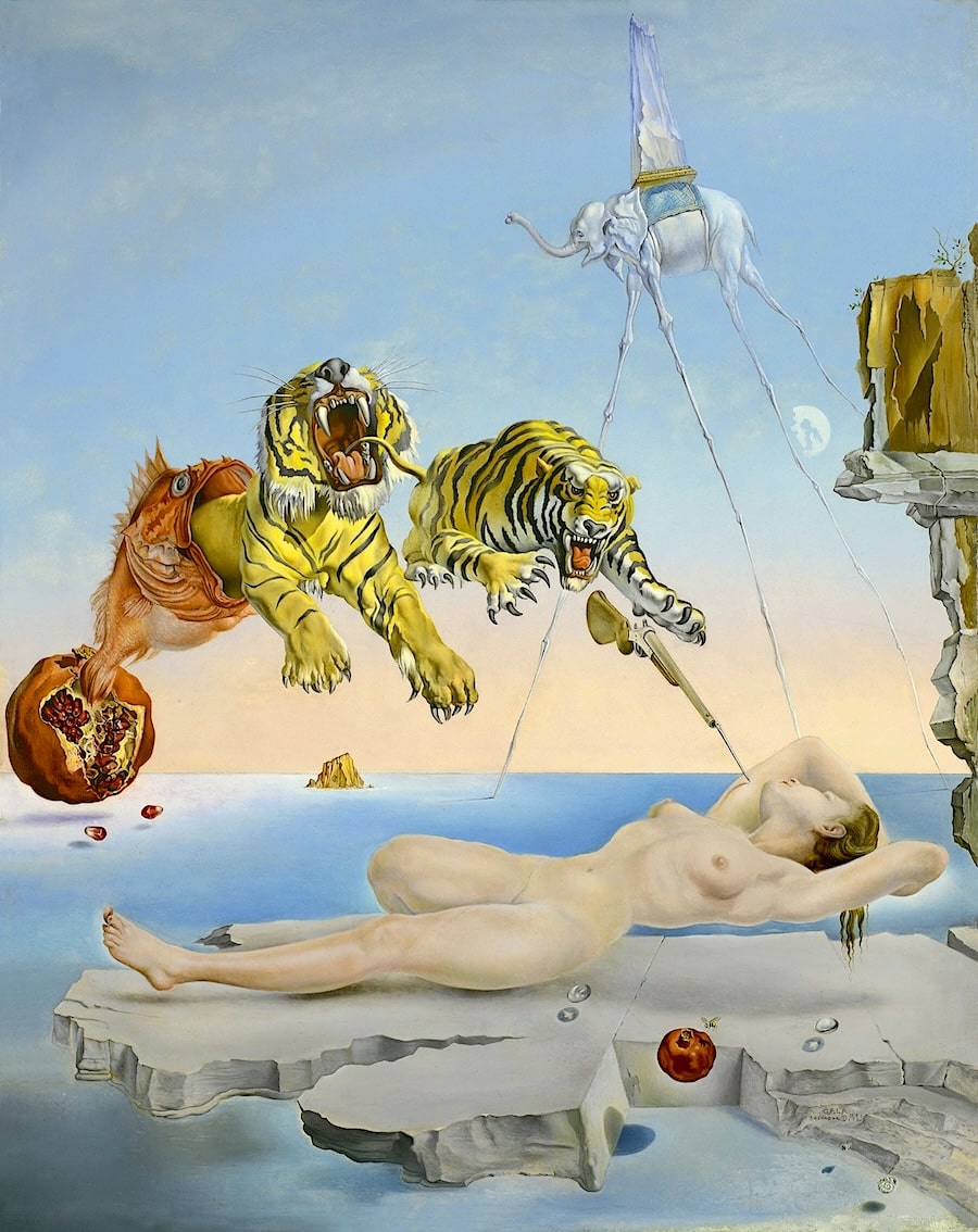 Dream Caused by the Flight of a Bee around a Pomegranate a Second Before Awakening by Salvador Dali