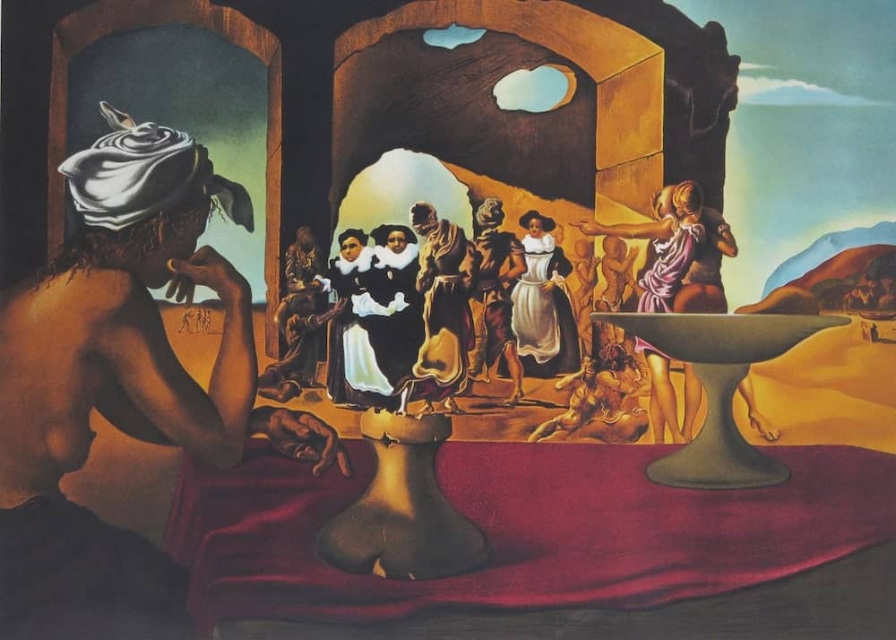 Slave Market with the Disappearing Bust of Voltaire, 1940 by Salvador Dali
