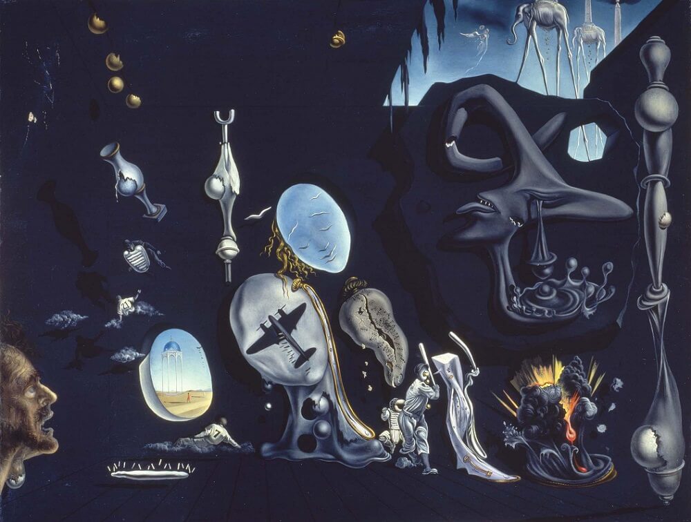 Uranium and Atomica Melancholica Idyll, 1945 by Salvador Dali